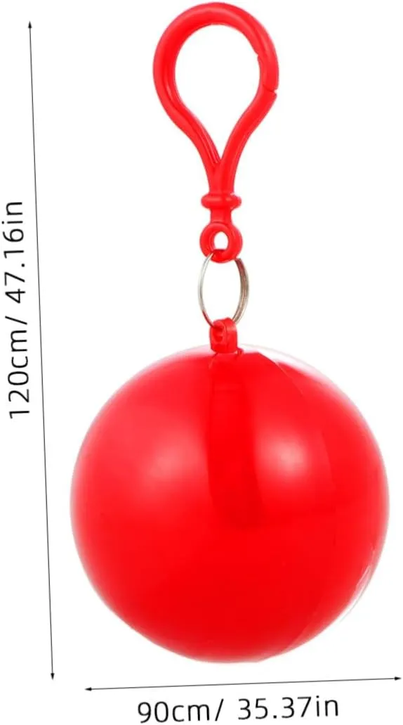 BESPORTBLE Disposable Ball Poncho Unisex Easy Carry Keyring Ball Raincoat Rain Jacket Poncho Rainwear Keyring Ball Practical