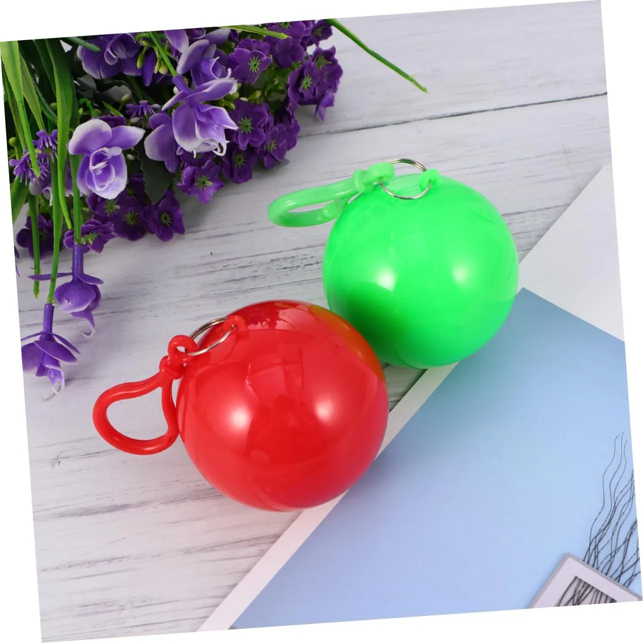 BESPORTBLE Disposable Ball Poncho Unisex Easy Carry Keyring Ball Raincoat Rain Jacket Poncho Rainwear Keyring Ball Practical