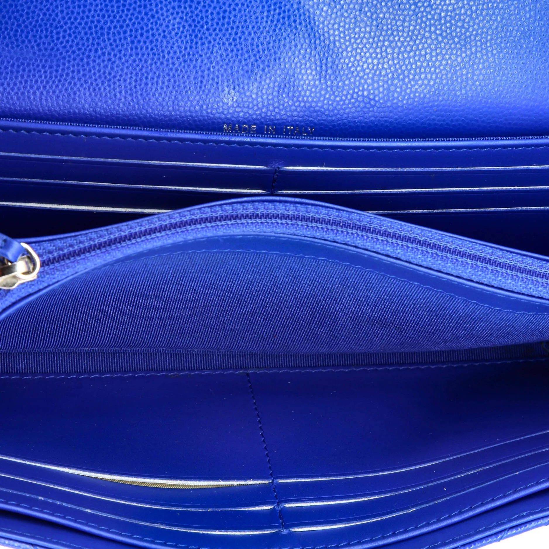CC Gusset Classic Flap Wallet Chevron Caviar Long