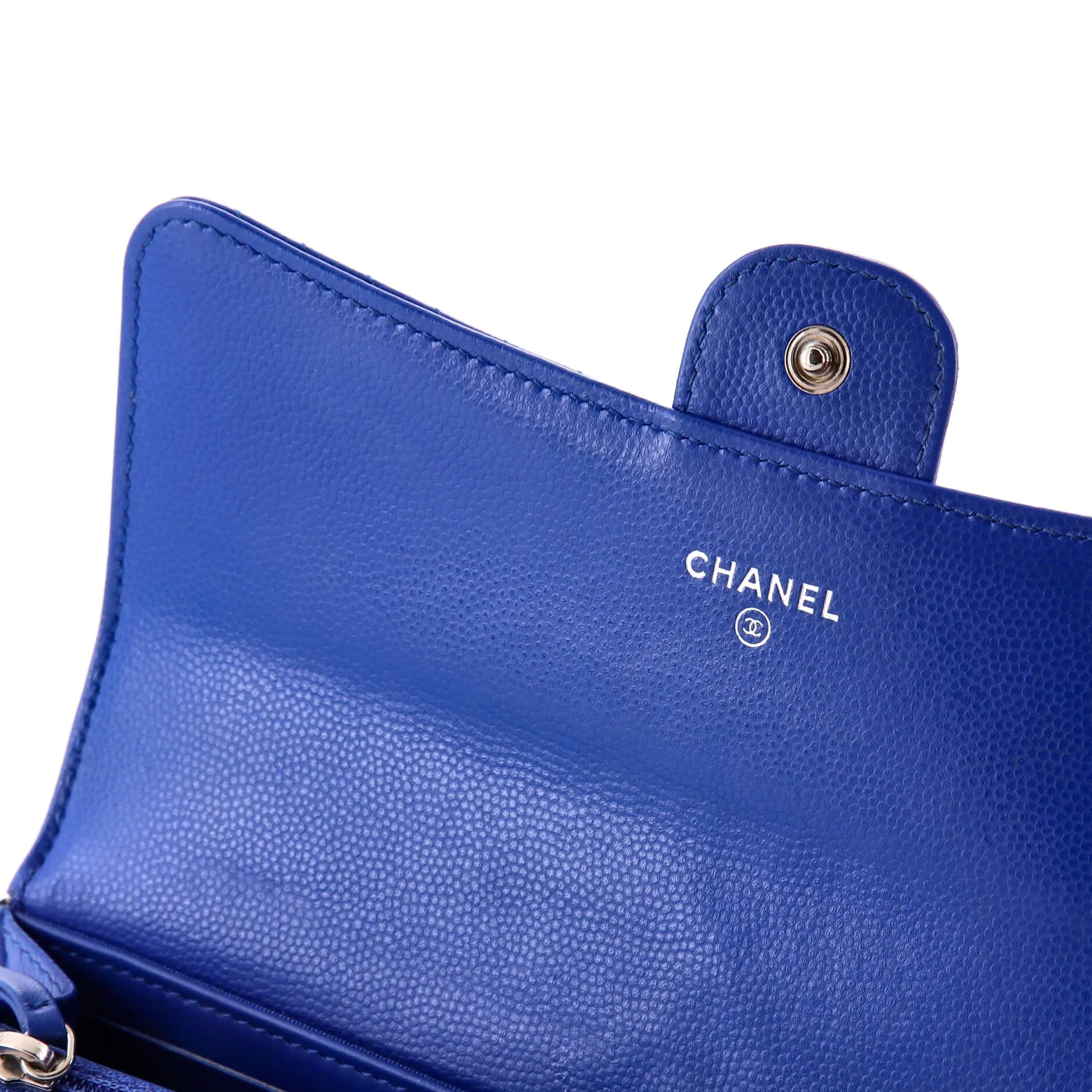 CC Gusset Classic Flap Wallet Chevron Caviar Long