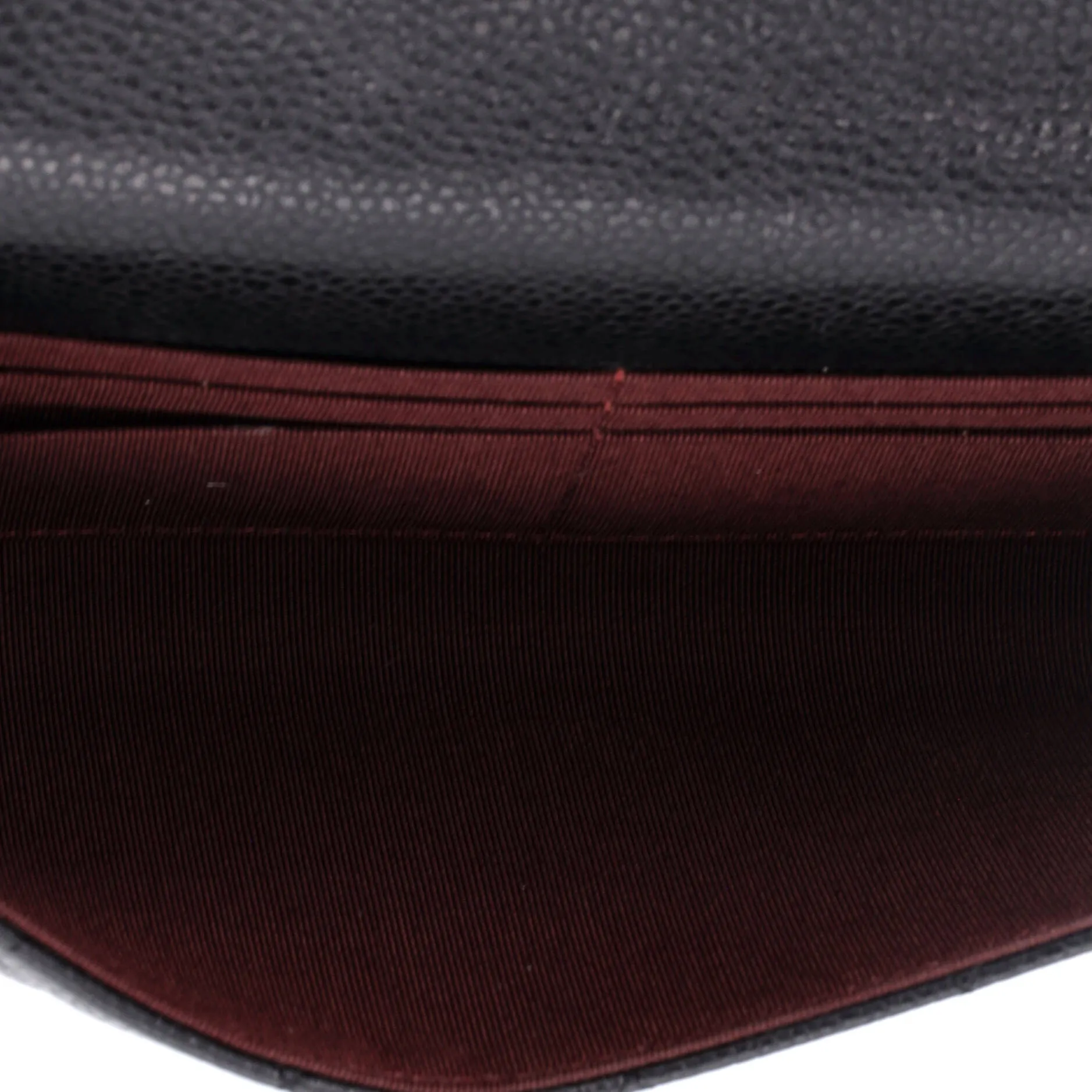 CC Gusset Classic Flap Wallet Quilted Caviar Long
