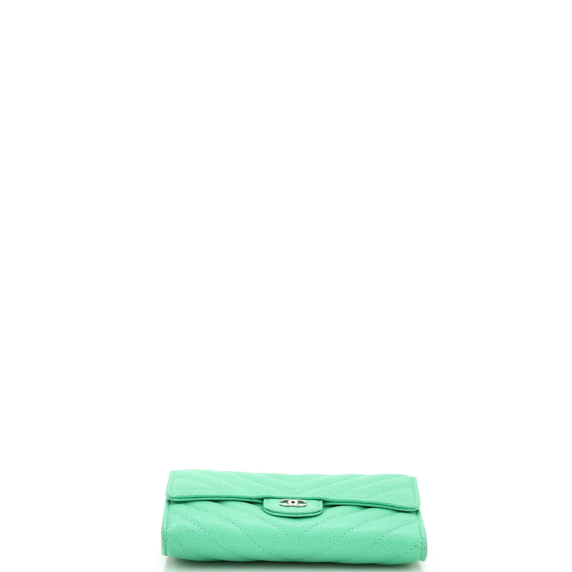 CC Gusset Classic Flap Wallet Quilted Caviar Medium