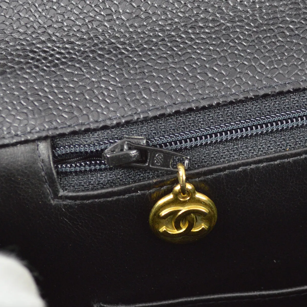 Chanel 1994-1996 Black Caviar Briefcase Business Handbag