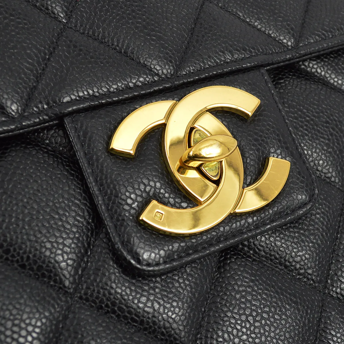 Chanel 1994-1996 Black Caviar Briefcase Business Handbag