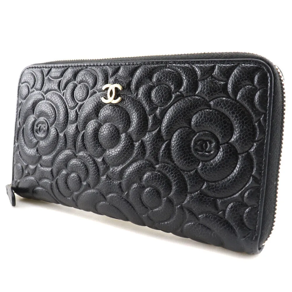 Chanel Coco Mark Camelia Embossed Black