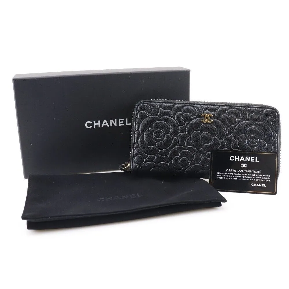 Chanel Coco Mark Camelia Embossed Black