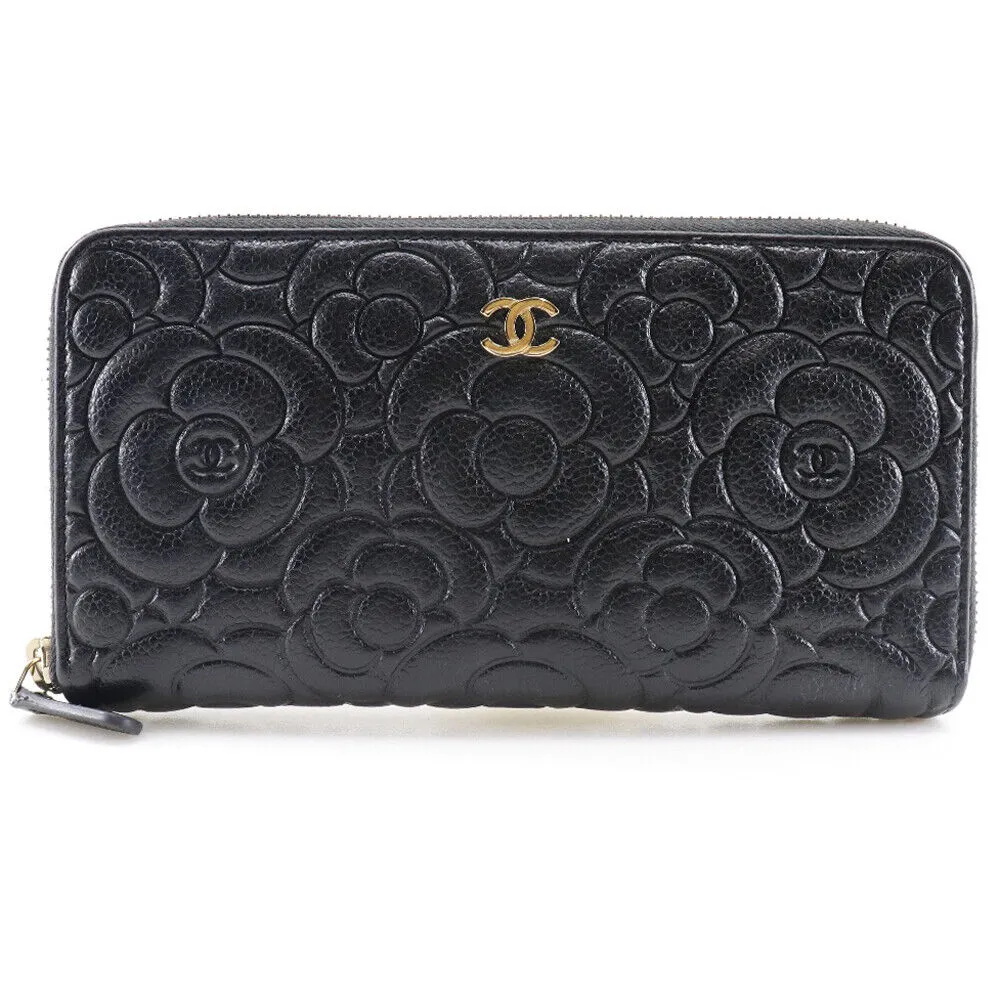 Chanel Coco Mark Camelia Embossed Black