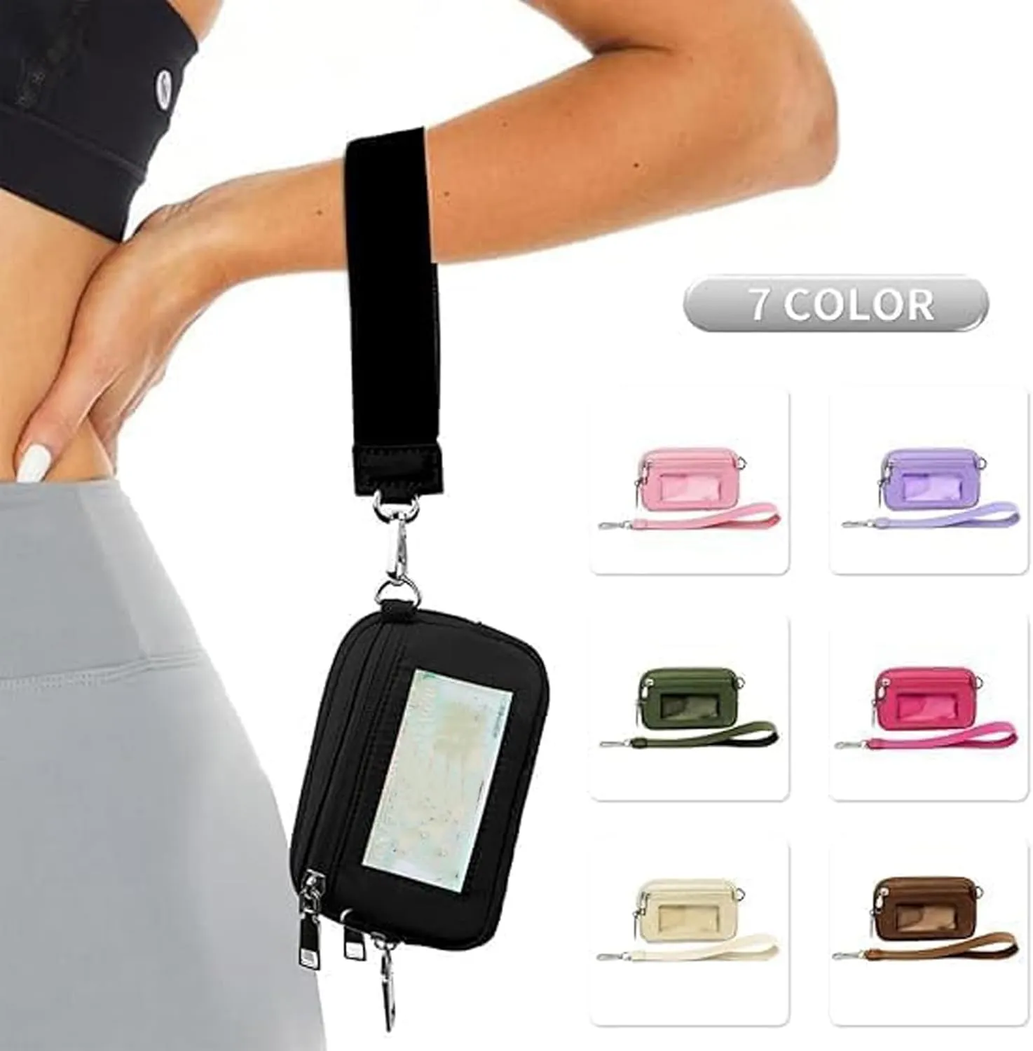 Convely Essential Wristlet, Wristlet Wallets for Women with 3 Zipper Purse, Nylon Quilted Wallet, Small Wristlet Pouch