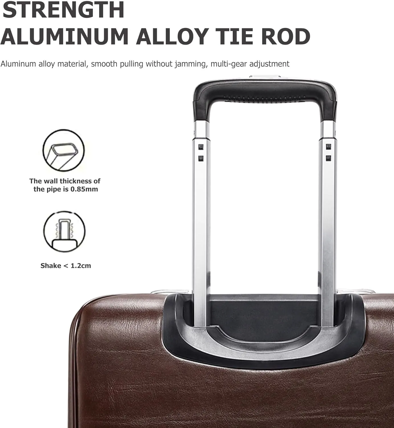 feilario Business Spinner Wheels Luggage PVC Leather Waterproof Carry-On Suitcase Aluminum Alloy Handle Soft Shell Luggage with TSA Lock (Brown, 20in)