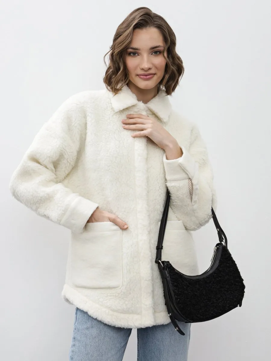 Keddo Couture Black Faux Wool Handbag