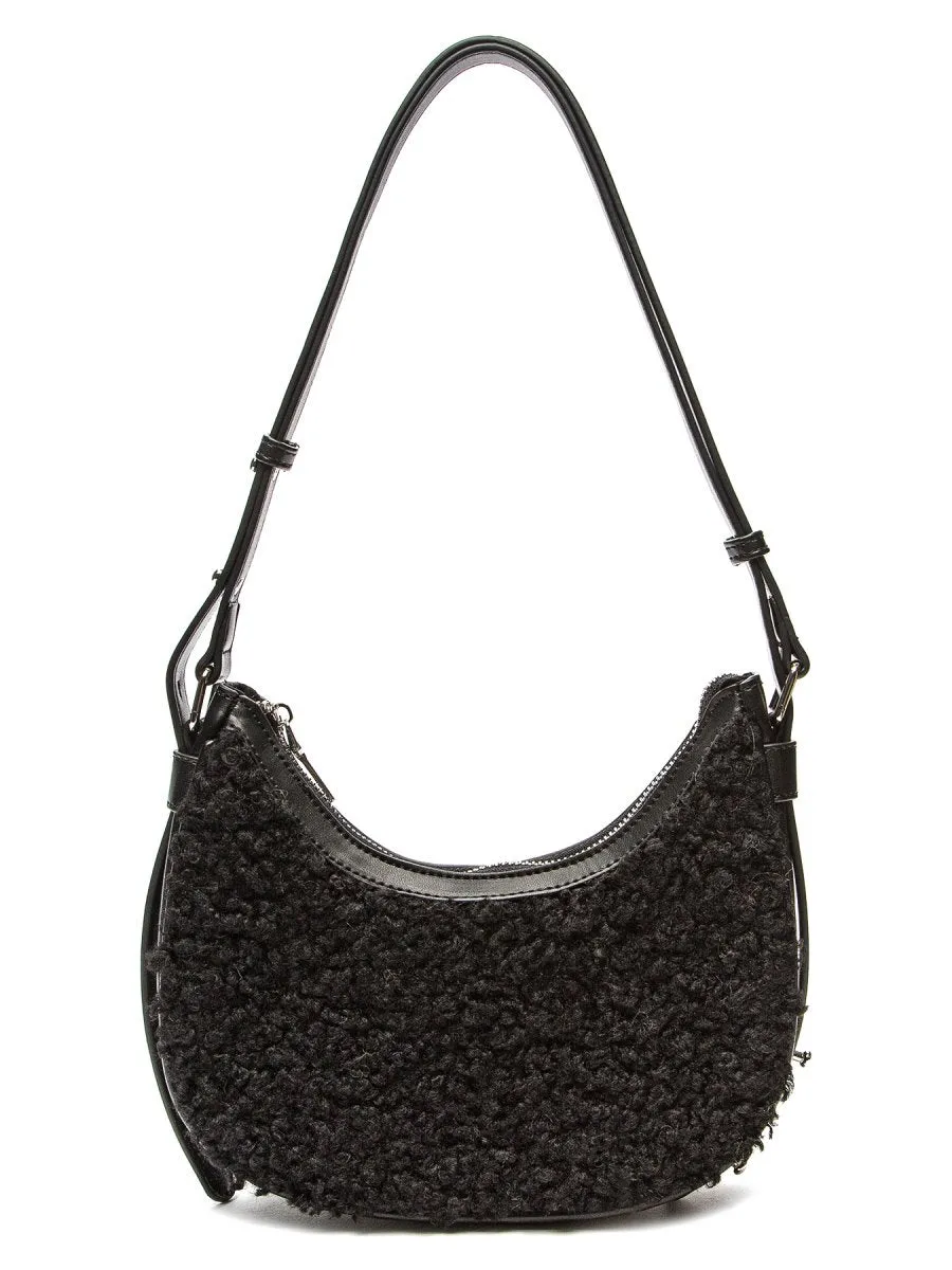 Keddo Couture Black Faux Wool Handbag