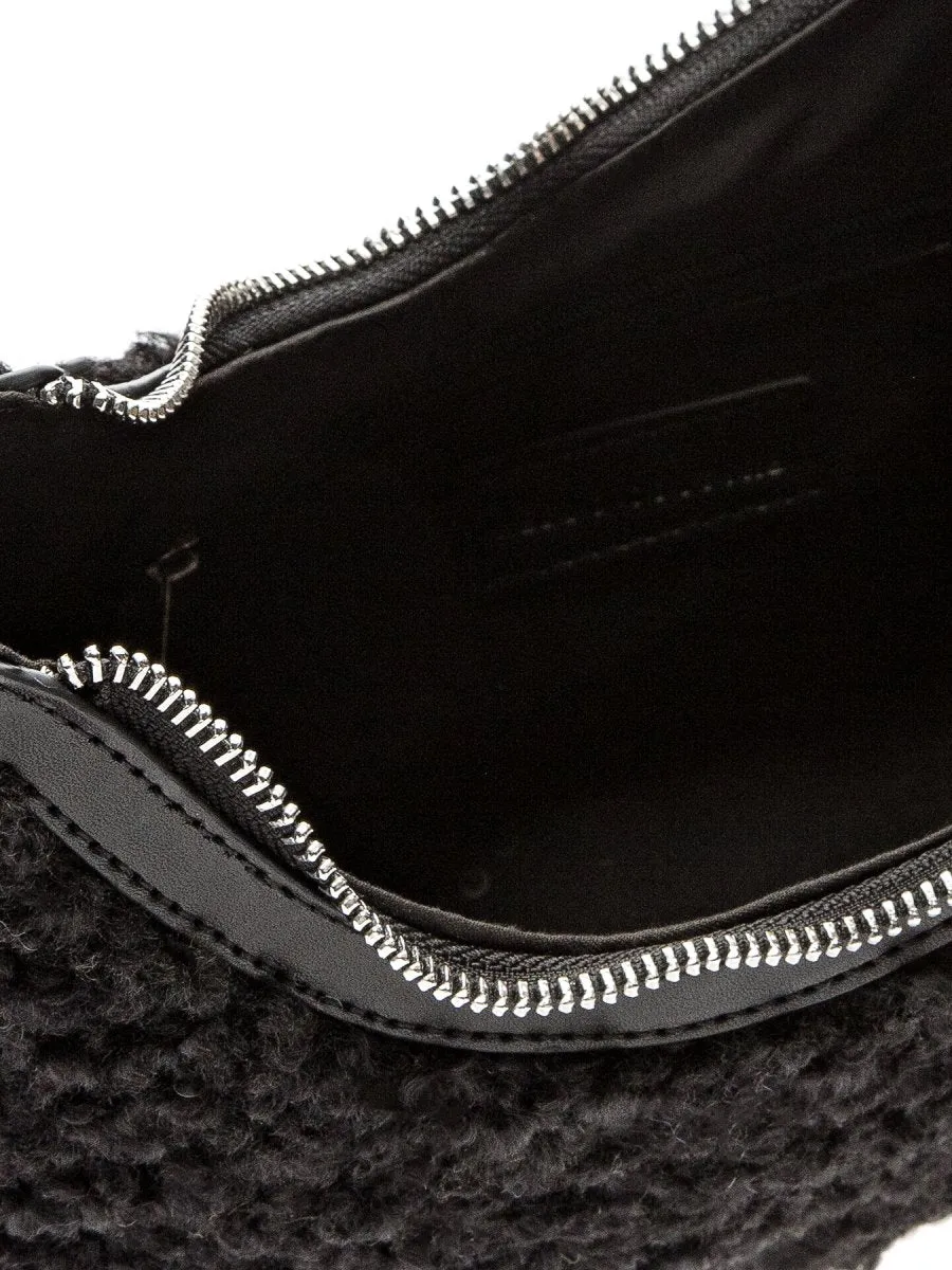 Keddo Couture Black Faux Wool Handbag