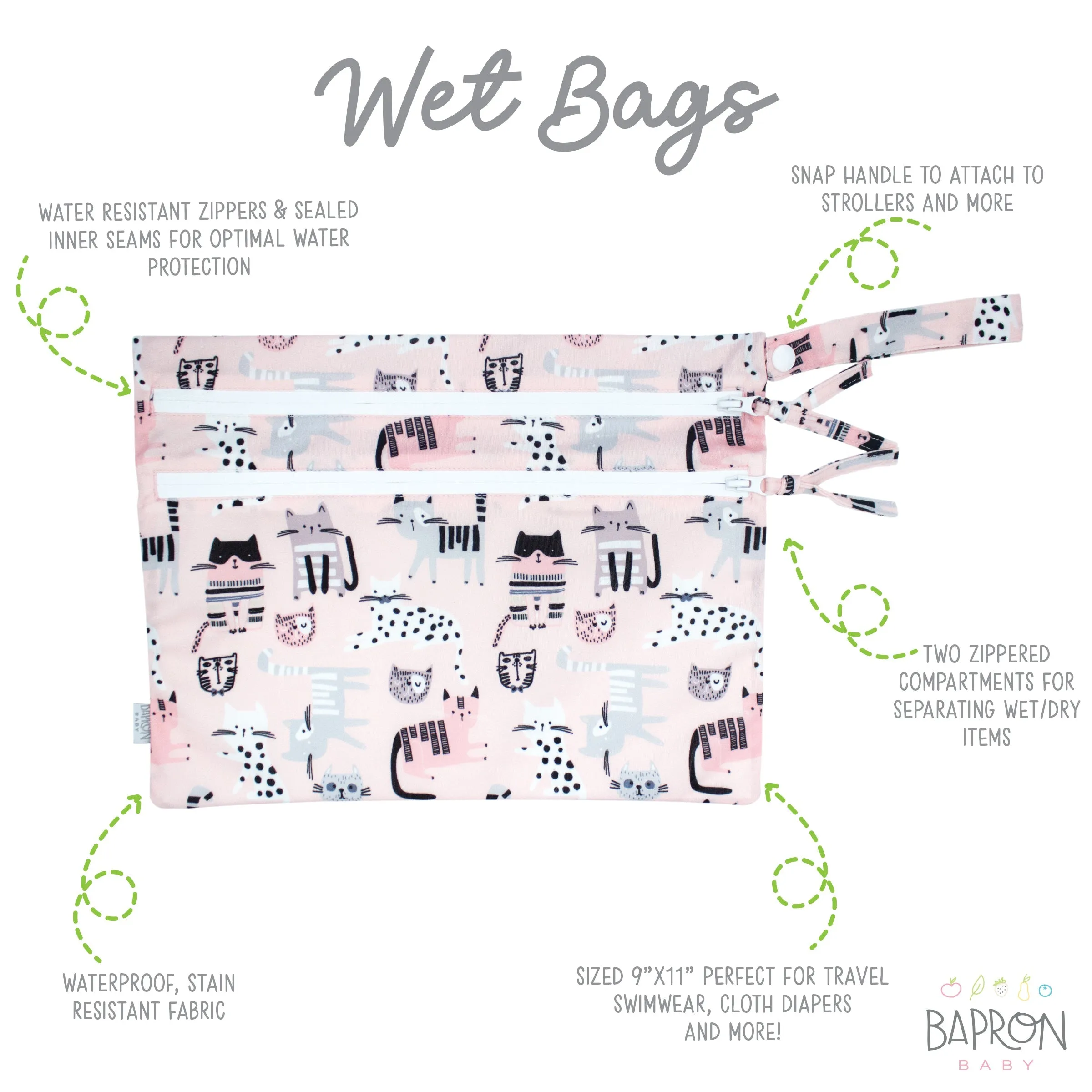 Kitty - Waterproof Wet Bag (for Mealtime, On-the-go, And More!)