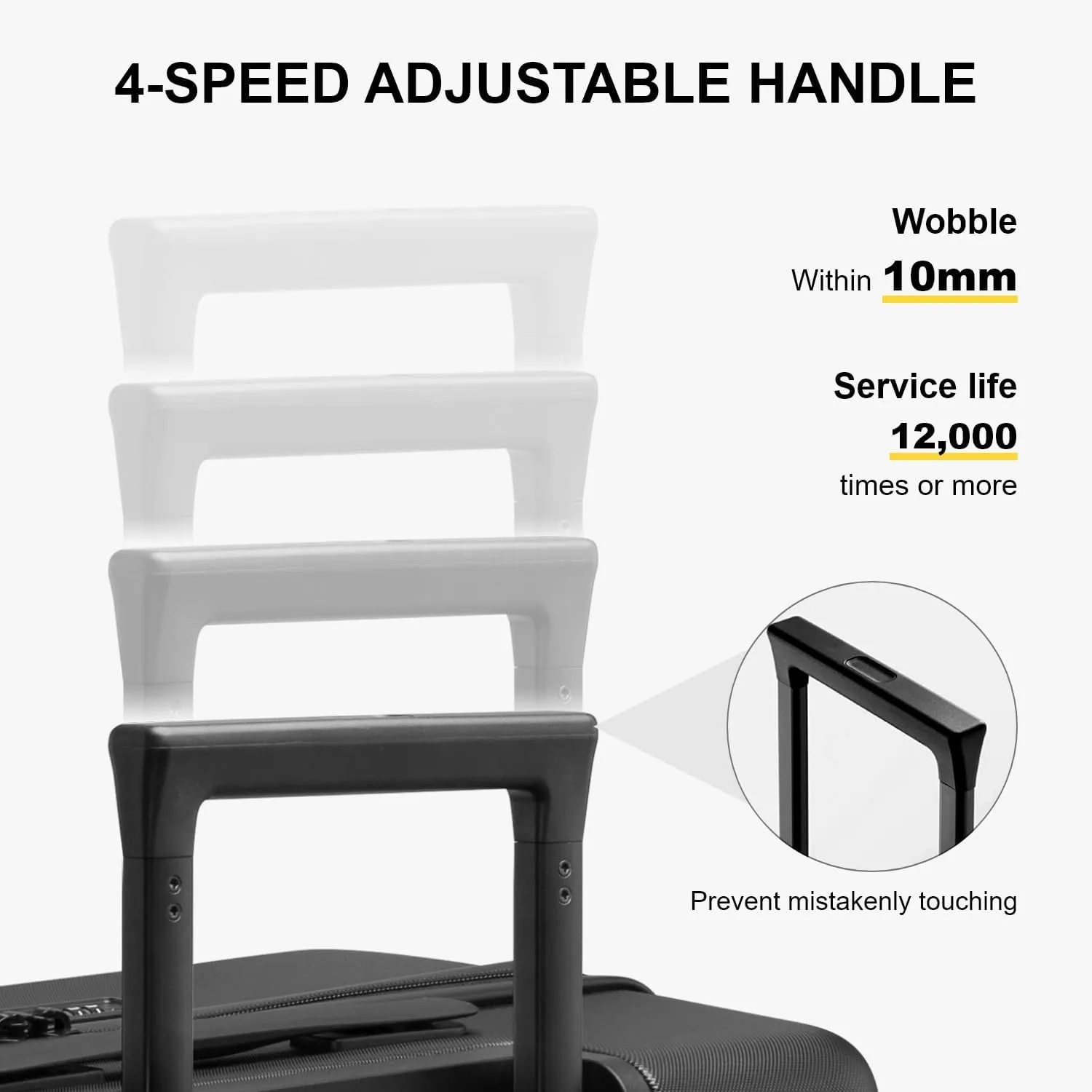 LEVEL8 Large Suitcase with Wheels, Checked Luggage, Lightweight Luminous Textured Tsa Approved Medium Hardside Large Luggages, 24 Inch, Black