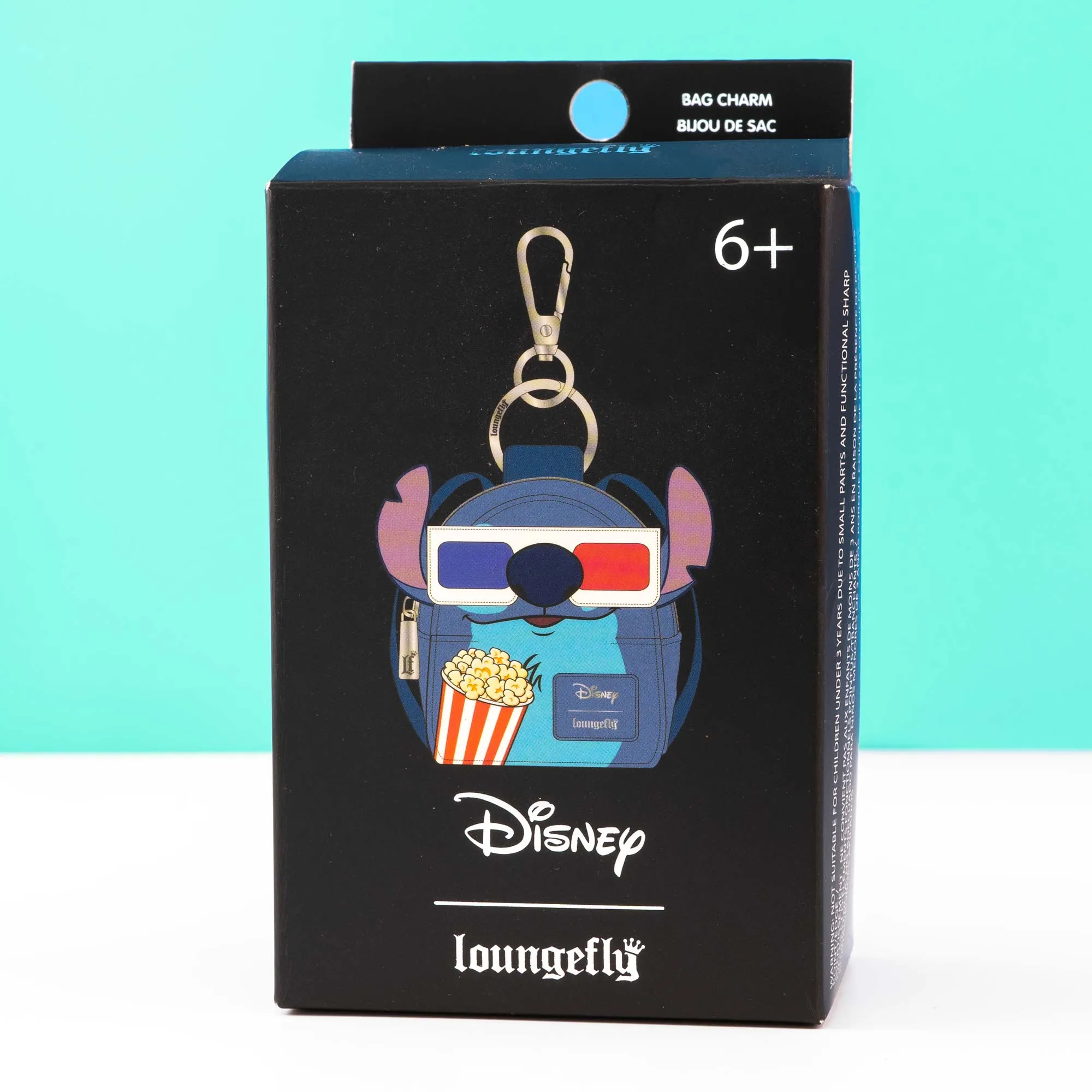 Loungefly x Disney Stitch Popcorn Micro Mini Backpack Bag Clip