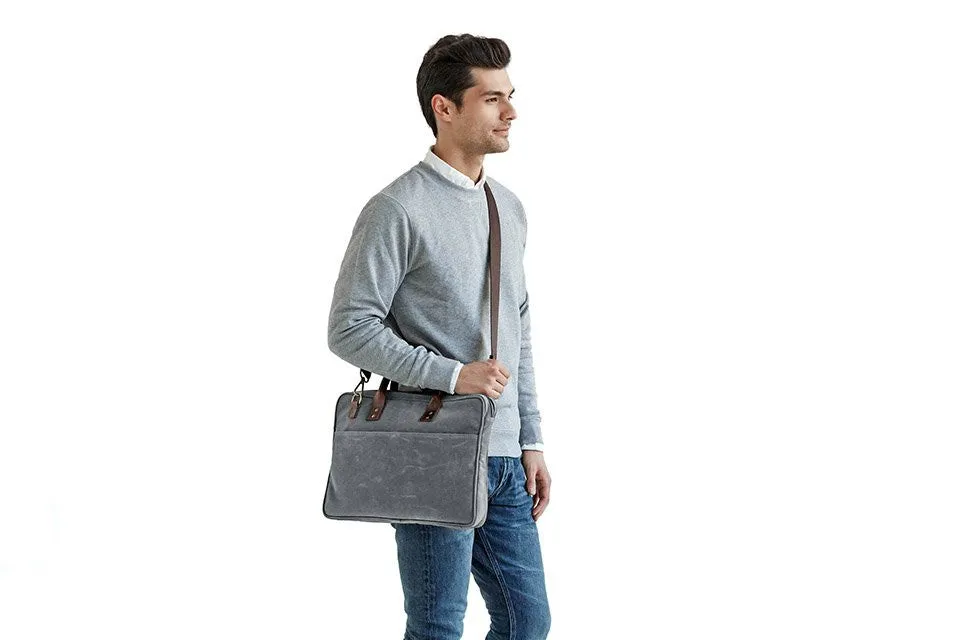 Ona Canvas Kingston Laptop Bag - Smoke