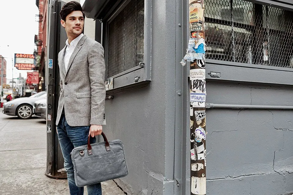 Ona Canvas Kingston Laptop Bag - Smoke