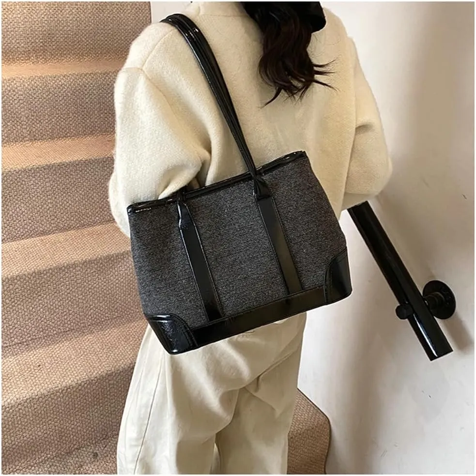 Trendy Tote Bag for Women Large Capacity Shoulder Bag Underarm Bag Tote Handbag Travel College Work Purse